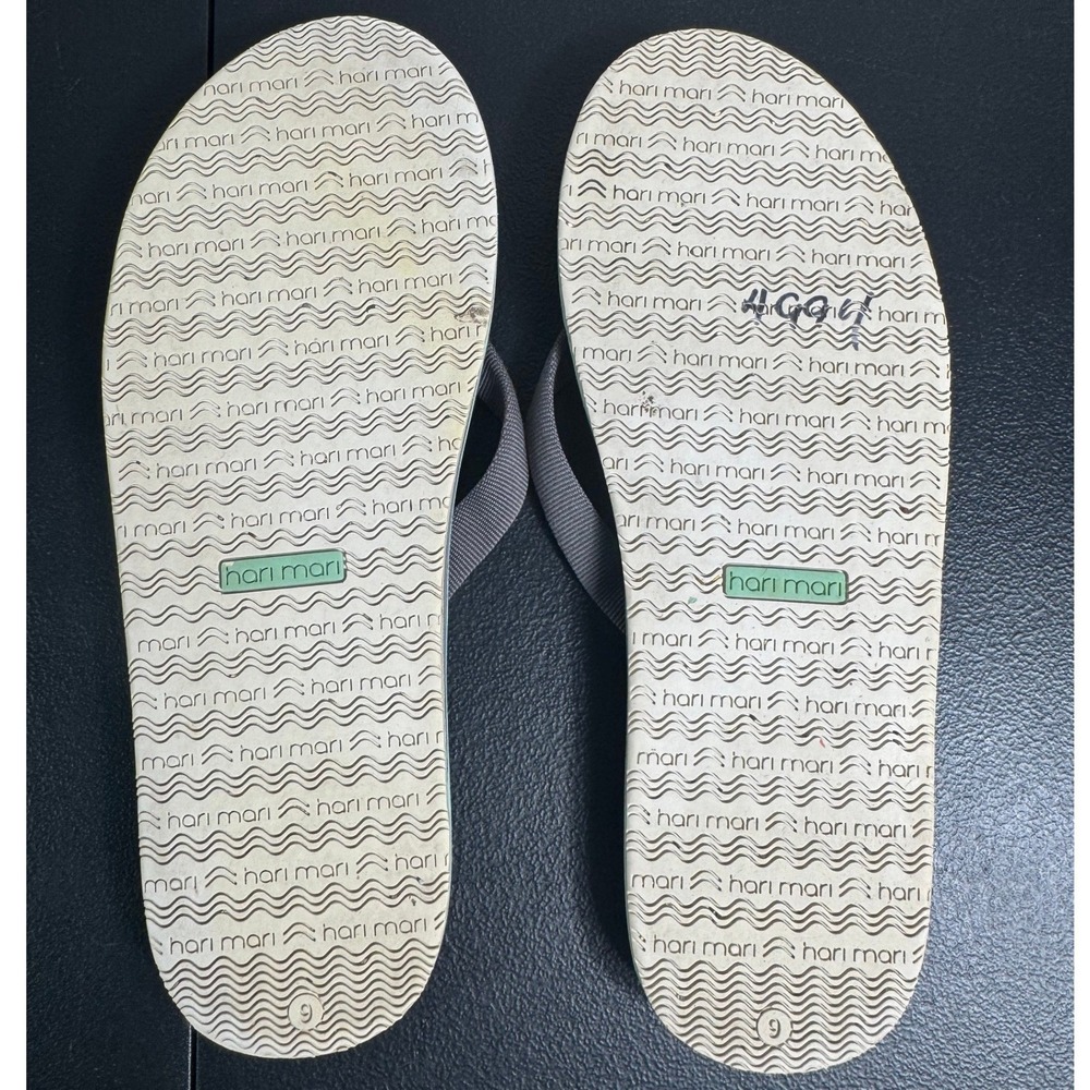 Hari Mari Dunes Womens Flip Flop Sandals Grey Mint Waterproof Rubber Size 9‎ - Picture 7 of 8